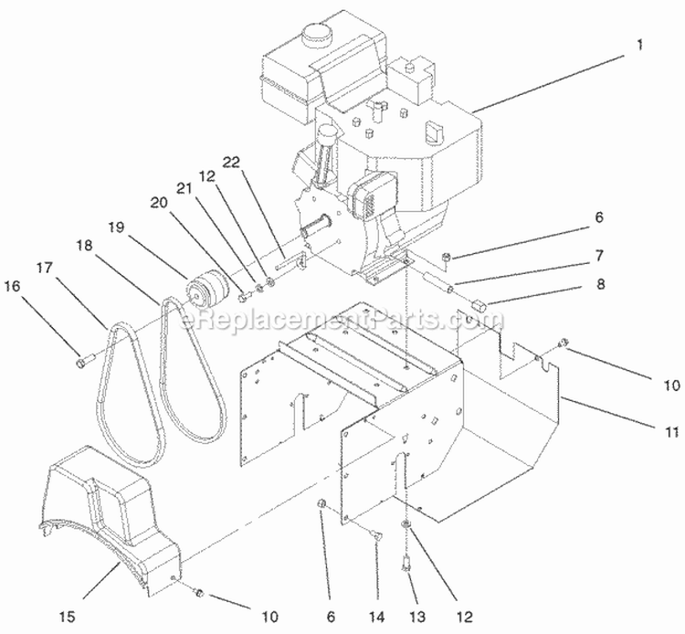 Engine Assembly Diagram and Parts List for 28230 000000001-000999999 - 2000 Lawn Boy Snow Blower